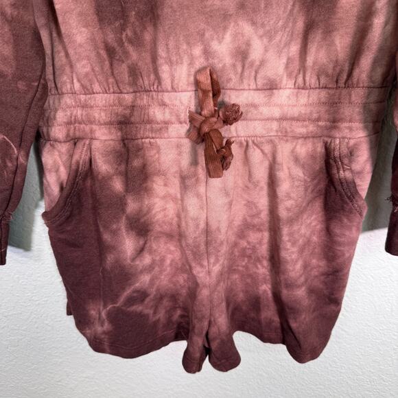 Free People Movement Romper Womens Large Tie Dye Hooded Jumpsuit Terry Cloth L - Picture 5 of 12